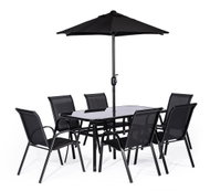 TEXIM Set zahradního nábytku RAMADA 1stůl+6židlí+1slunečník - Garden Furniture