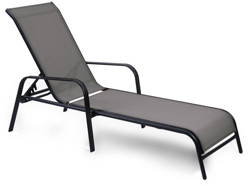 Garden deckchair RAMADA, dark grey - Garden Lounger - Main image