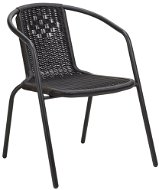 Kerti szék BISTRO kerti szék, rattan utánzat, fekete - Zahradní židle
