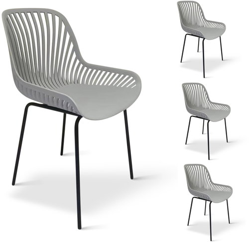 NOELA Garden chair GABY, grey - 4pcs in the package - Garden Chair - Main image