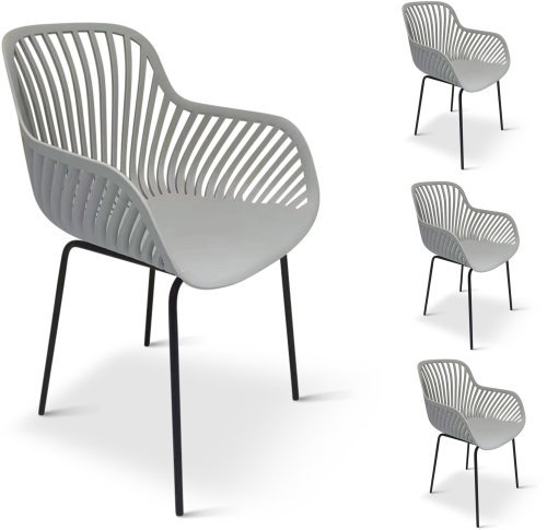 NOELA Garden armchair GABY, grey - 4pcs in the package - Garden Armchair - Main image