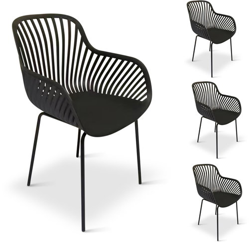 NOELA Garden armchair GABY, black - 4pcs in package - Garden Armchair - Main image