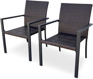 NOELA Zahradní židle stohovací WICKER PAT ratan, 2ks - Zahradní židle