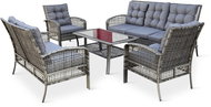 NOELA TERAMO rattan garden furniture set 1 table + 2 armchairs + 2 sofas - Garden Furniture