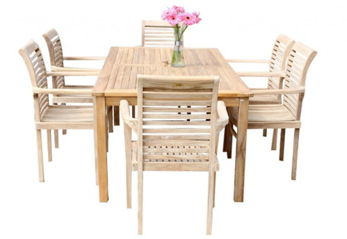 NOELA Garden furniture set teak GARDEN IV. 1+6 - Garden Furniture - Main image