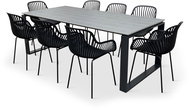 NOELA Garden furniture set STRONG/GABY black 1 table + 8 armchairs - Garden Furniture