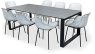 NOELA Garden furniture set STRONG/GABY grey 1 table + 8 armchairs - Garden Furniture