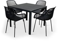 NOELA Garden furniture set VIKING M/GABY black 1 table + 4 armchairs - Garden Furniture