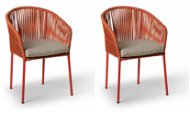 TEXIM Židle zahradní, červená TRAPANI - 2ks v balení - Zahradní židle