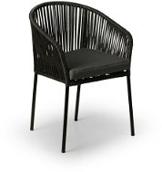 TEXIM Stolička záhradná, čierna TRAPANI 2 ks v balení - Záhradná stolička