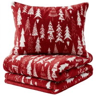 Textilomanie Microplush bedding Christmas trees red 200×220cm - Bed Linen