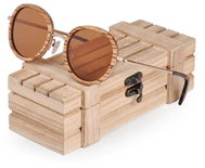 TEXTILOMANIA Sunglasses wooden retro light - Sunglasses
