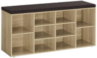 TEXTILOMANIA Weso Sonoma Shoe rack with bench and brown seat 104 × 30 × 48 cm - Shoe Rack