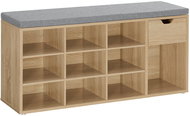 TEXTILOMANIA Weso Sonoma Shoe rack with bench with grey seat and drawer 104 × 30 × 48 cm - Shoe Rack