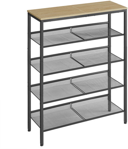 TEXTILOMANIA Taylor Sonoma Shoe rack, metal, 4 shelves, 93 × 75 cm - Shoe Rack - Main image