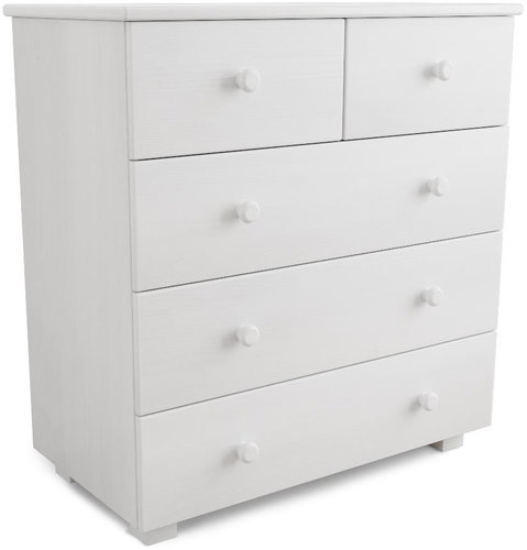 TEXTILOMANIE Mora 5 zásuvek dřevo bílá - Chest of Drawers - Main image