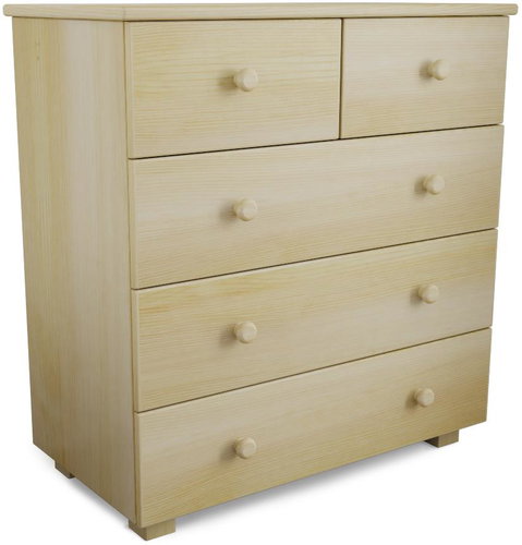 TEXTILOMANIE Mora 5 zásuvek dřevo borovice - Chest of Drawers - Main image