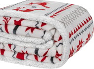Textilomanie Vánoční bílá beránková deka z mikroplyše RETRO CHRISTMAS 200 × 220 cm - Blanket