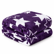 Textilomanie Vánoční mikroplyšová deka HVĚZDY fialová 200 × 220 cm - Blanket