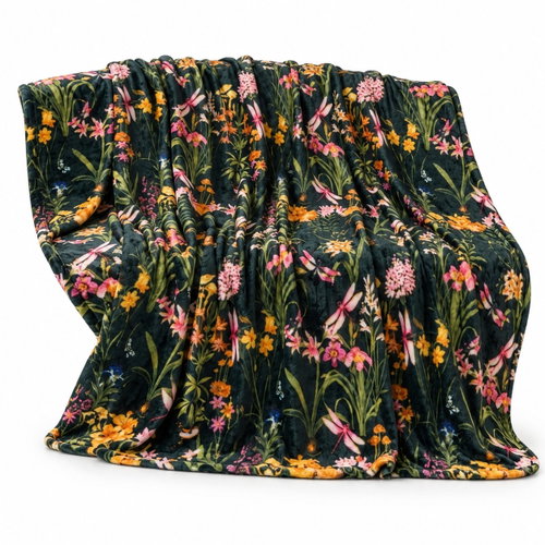 Textilomanie MYSTIC GARDEN dark green microplush blanket 200 × 220cm Main image Textilomanie MYSTIC GARDEN dark green microplush blanket 200 × 220cm - Blanket - Main image