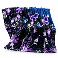 Textilomanie Mikroplyšová deka VIOLET BUTTERFLY tmavě modrá 160 × 200 cm - Blanket
