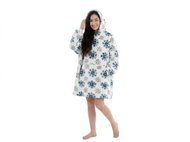 Textilomanie Beránková mikinová deka s rukávy a kapucí ICY FLAKES bílá - Wearable Blanket