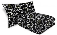 TEXTILOMANIE Quilted blanket 140 × 200 cm with pillow Orient 70 × 90 cm, black - Bedding Set