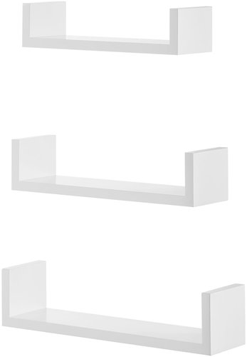 TEXTILOMANIE Set of 3 white wall shelves NEXA - Shelf - Main image