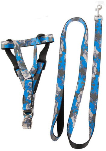 TEXTILOMANIE Elmo Harness with leash for dog/cat grey-blue - Harness - Main image