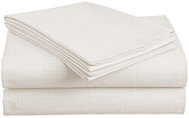 TEXTILOMANIE Cotton sheet Slub 140 × 240 cm 100% cotton, cream - Bedsheet