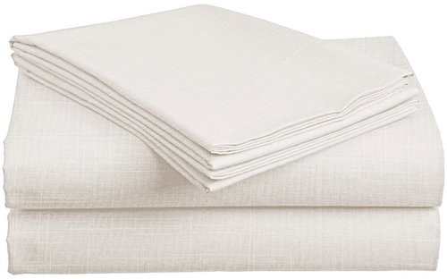 TEXTILOMANIE Cotton sheet Slub 140 × 240 cm 100% cotton, cream - Bedsheet - Main image