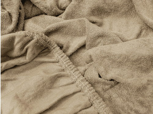 TEXTILOMANIE Terry sheet 90 × 200 cm, beige - Bedsheet - Main image