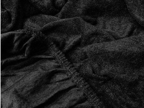 TEXTILOMANIE Terry sheet Exclusive black 180 × 200 cm - Bedsheet - Main image