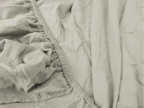 TEXTILOMANIE Jersey sheet cream 180 × 200 cm - Bedsheet - Main image