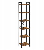 TEXTILOMANIE Taylor Shelf with black construction, 6 shelves, brown - Shelving Unit