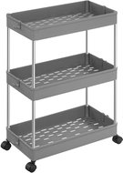 TEXTILOMANIE Mobix Multifunctional shelf on wheels with 3 baskets, grey - Shelving Unit