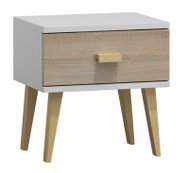 TEXTILOMANIE Savona white/Sonoma oak - Night Stand