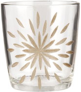 TEXTILOMANIA Glass candle holder with brass decoration Brass - Candlestick