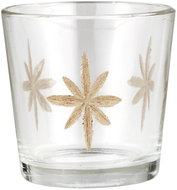 TEXTILOMANIA Glass candle holder with brass decoration Sconce - Candlestick