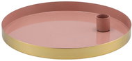 TEXTILOMANIA Round metal candle holder Marakesh 22 cm, pink - Candlestick