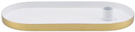 TEXTILOMANIA Oval metal candle holder Marakesh 30 cm, white - Candlestick