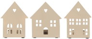 TEXTILOMANIA Tea light candle holder Tealight House Facade, cream - Candlestick