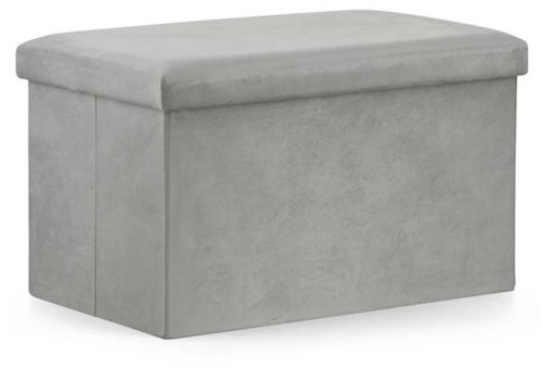 TEXTILOMANIA Folding stool FURELA VELVET XL 60 × 38 × 38 cm, grey - Ottoman - Main image