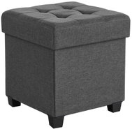 TEXTILOMANIE Folding stool with storage OSCAR 38 × 38 cm, grey - Ottoman