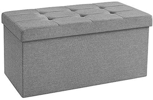 TEXTILOMANIA Multipurpose storage stool OTTOMAN, grey - Ottoman - Main image