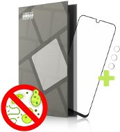 Tempered Glass Protector Antibacterial for Samsung Galaxy A32 4G, Black + camera glass - Camera Glass