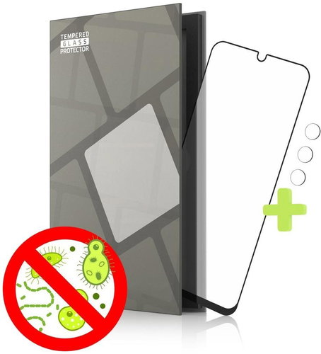 Tempered Glass Protector Antibacterial für Samsung Galaxy A32 4G, Schwarz + Kameraglas - Objektiv-Schutzglas - Hauptbild