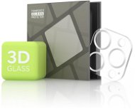 Tempered Glass Protector pre kameru iPhone 13 Pro Max/13 Pro – 3D Glass, strieborné (Case friendly) - Ochranné sklo na objektív