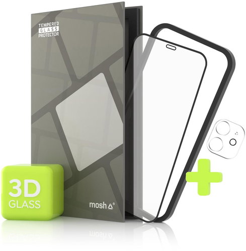 Tempered Glass Protector for iPhone 12, 3D + camera glass + installation frame (Case Friendly) - Glass Screen Protector - Main image