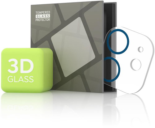 Tempered Glass Protector for iPhone 11 / 12 mini camera, blue - Camera Glass - Main image